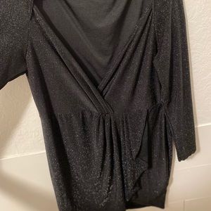 Size 18 Long Sleeve Glitter Black Mini Dress
